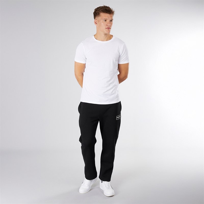 NICCE Mens Wide Leg Open Hem Joggers Black - Image 3