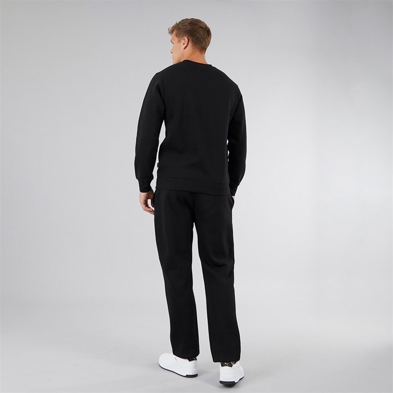 NICCE Mens Hemmi Crew Sweatshirt And Open Hem Joggers Tracksuit Black - Image 2