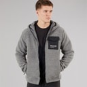 NICCE Mens Yappa Zip Through Hooded Borg Fleece Circular Grey