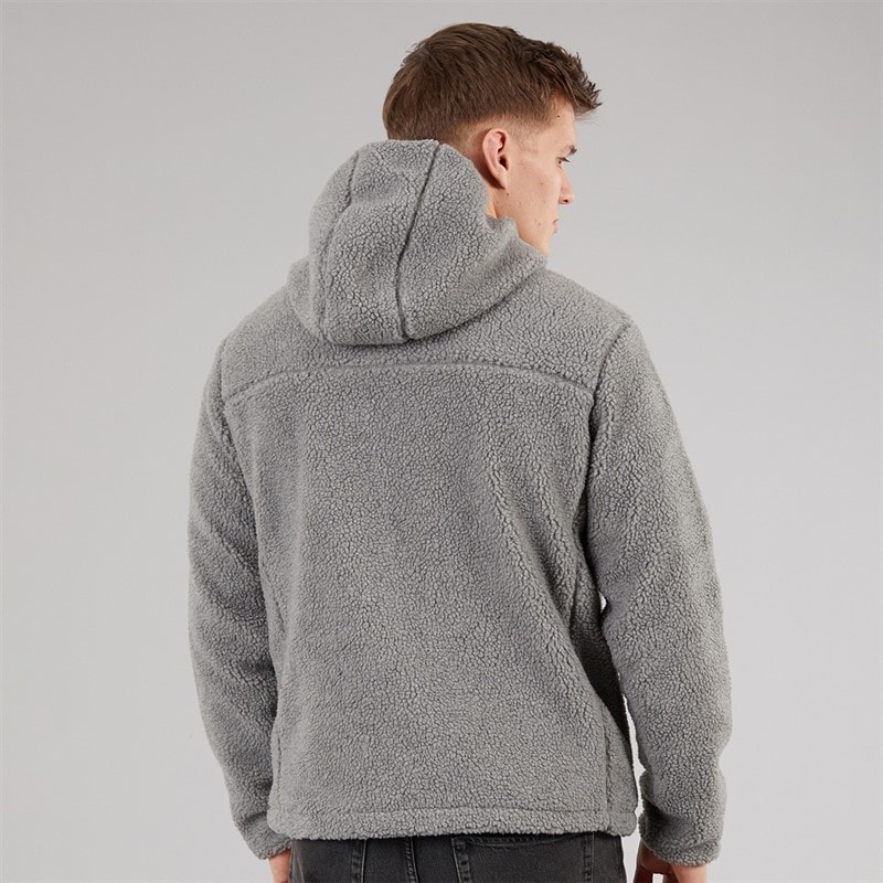 NICCE Mens Yappa Zip Through Hooded Borg Fleece Circular Grey - Image 2