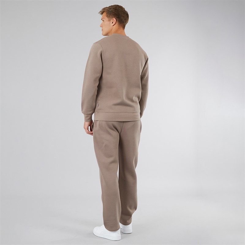 NICCE Mens Hemmi Crew Sweatshirt And Open Hem Joggers Tracksuit Mink - Image 2