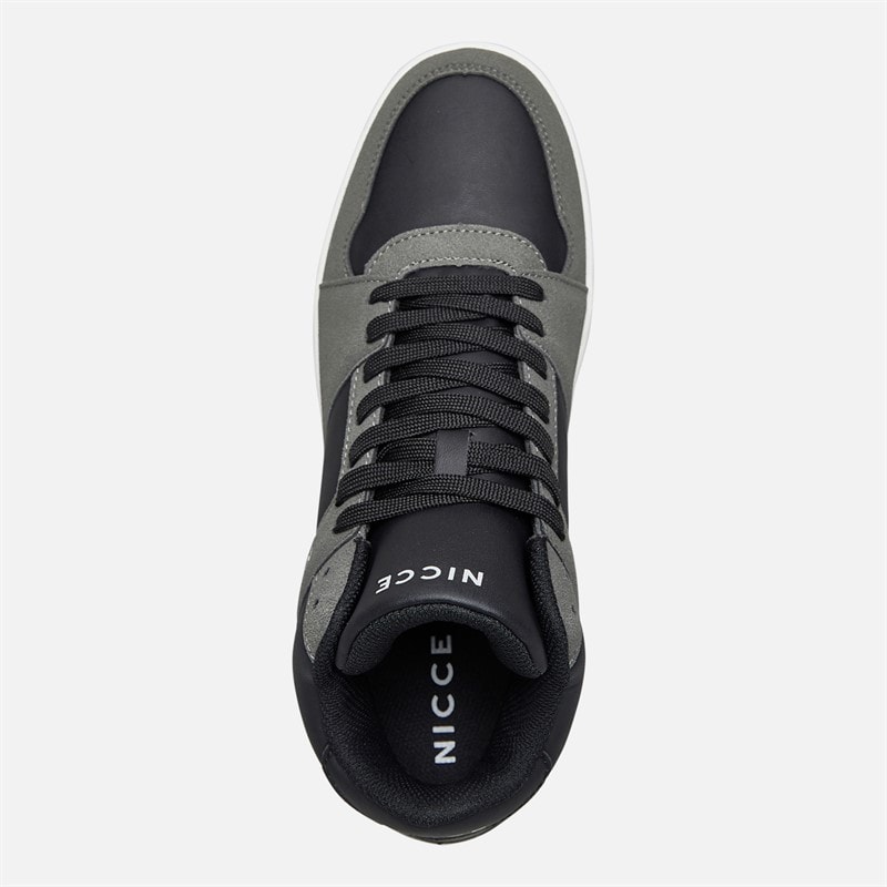 NICCE Mens Rustan Hi Top Trainers Black/Coal - Image 4