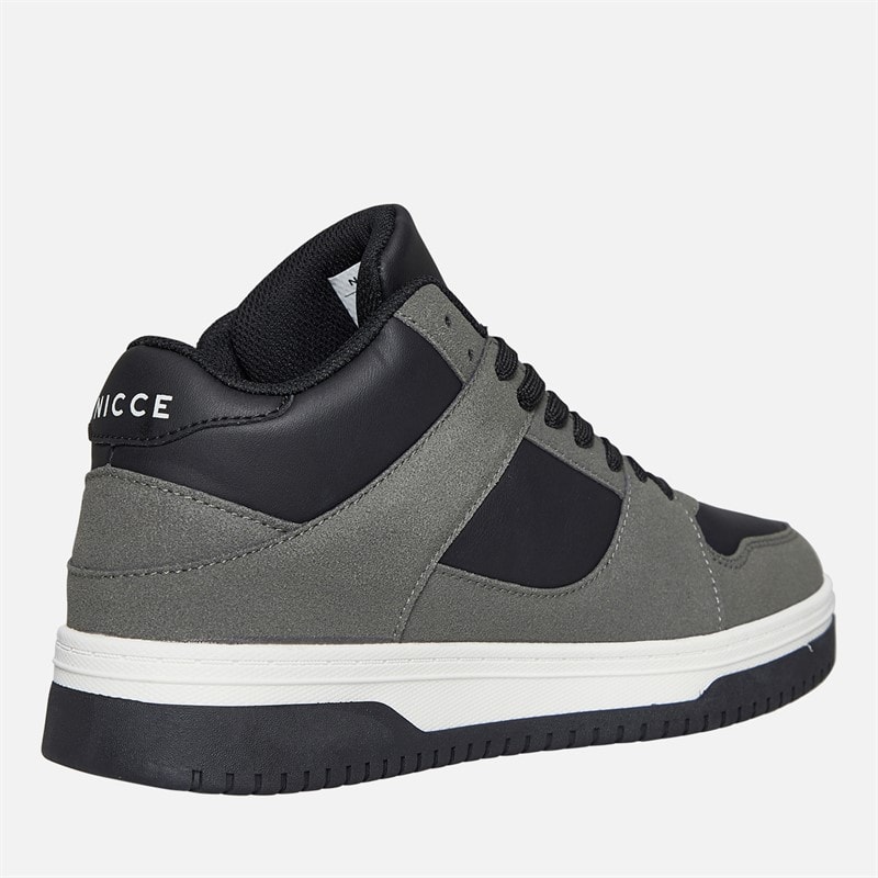 NICCE Mens Rustan Hi Top Trainers Black/Coal - Image 5