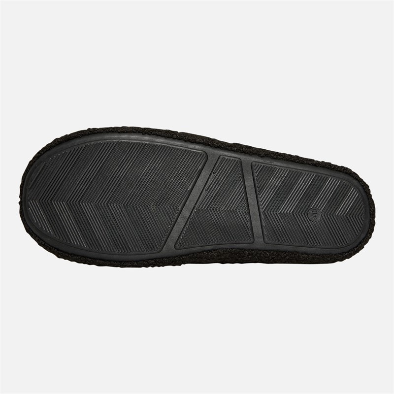 NICCE Mens Kensin Borg Mule Slippers Black - Image 3