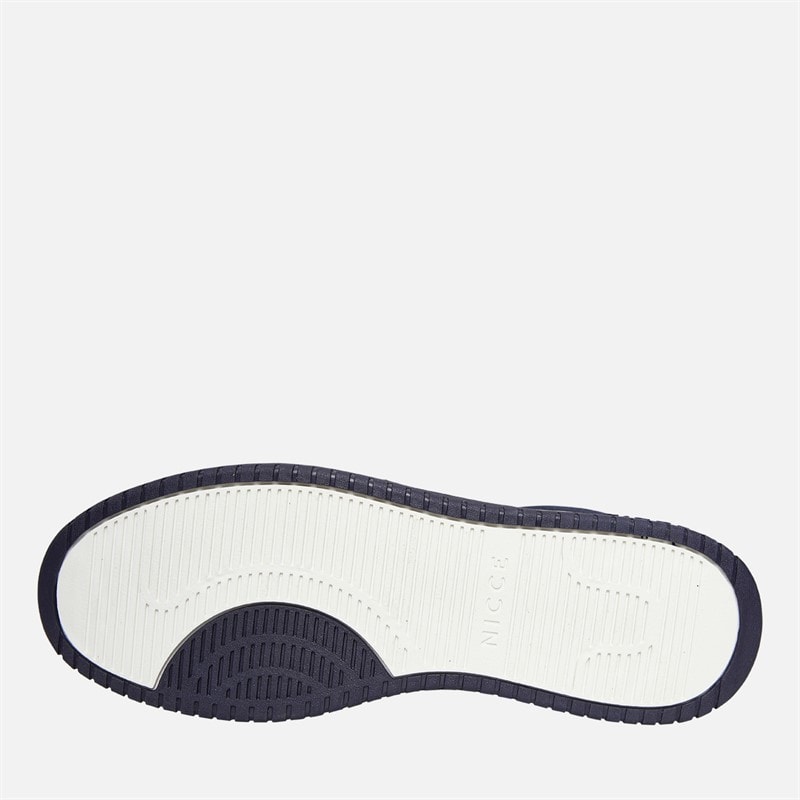 NICCE Mens Rustan Hi Top Trainers White/Navy - Image 2