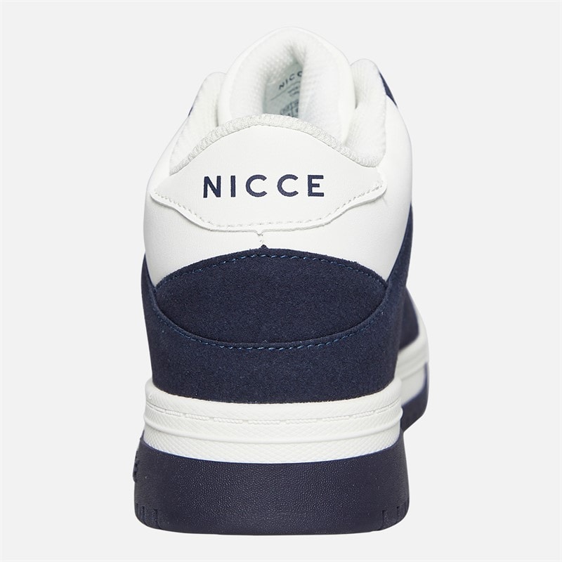 NICCE Mens Rustan Hi Top Trainers White/Navy - Image 3