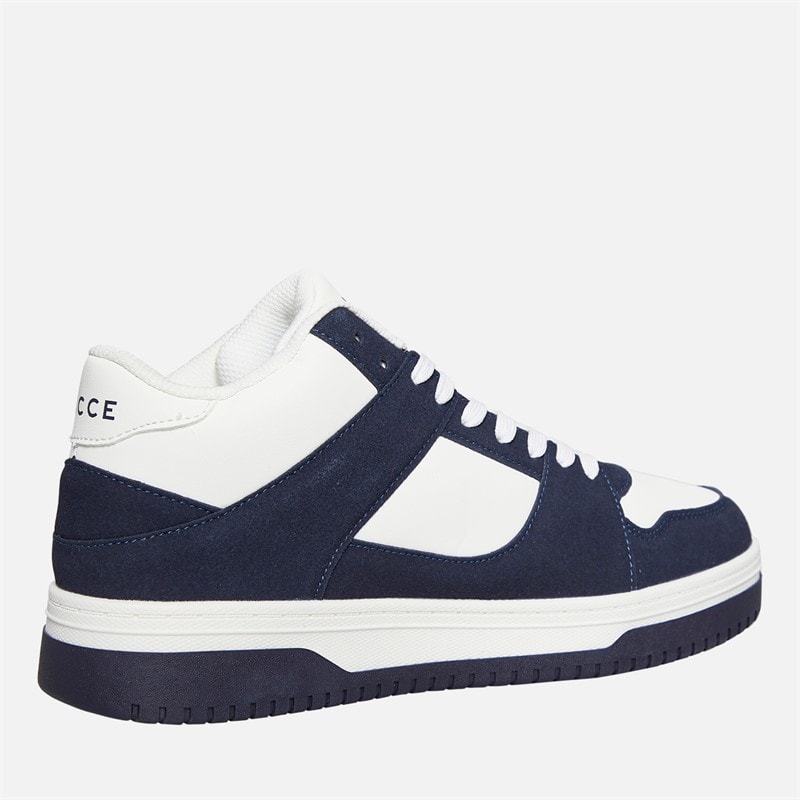 NICCE Mens Rustan Hi Top Trainers White/Navy - Image 5