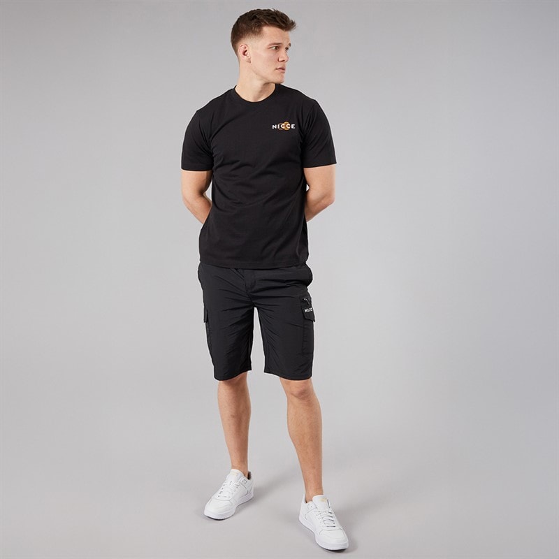 NICCE Mens Humva Cargo Shorts Black - Image 4