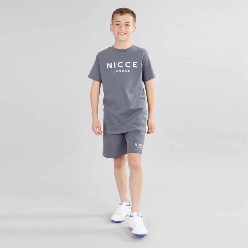 NICCE Boys Dohen T-Shirt And Shorts Set Steel Grey - Image 4