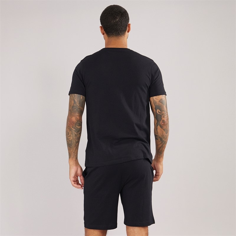 NICCE Mens Rowan T-Shirt And Shorts Lounge Set Black - Image 2