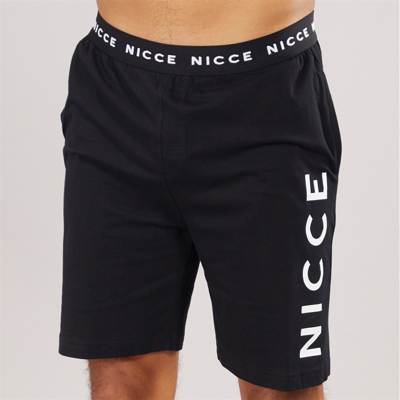 NICCE Mens Rowan T-Shirt And Shorts Lounge Set Black - Image 3