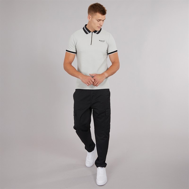 NICCE Mens Shoran Polo Shirt Chalk Grey - Image 4