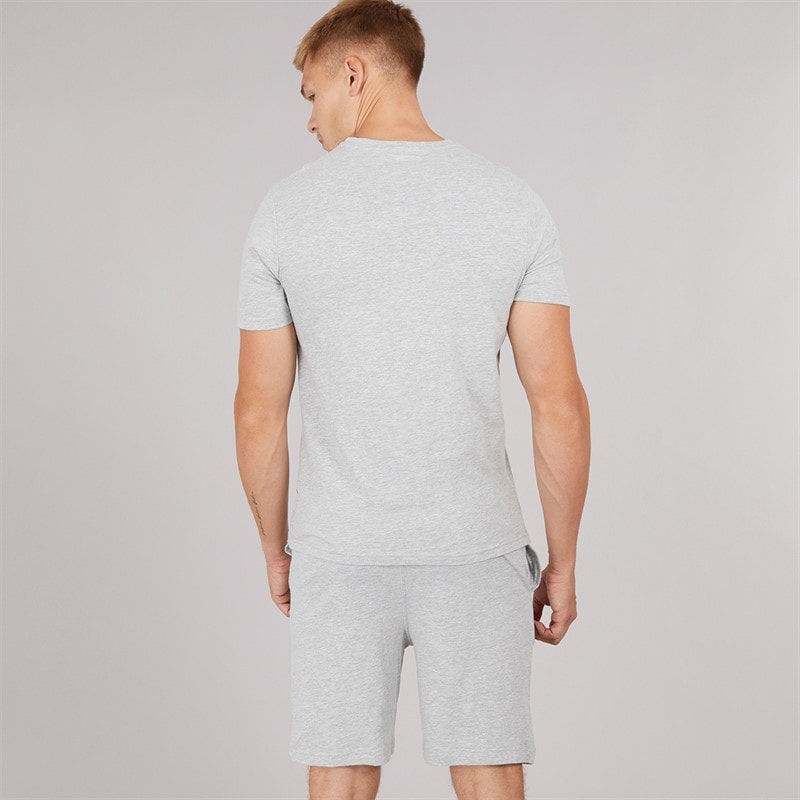 NICCE Mens Rowan T-Shirt And Shorts Lounge Set Grey Marl - Image 2