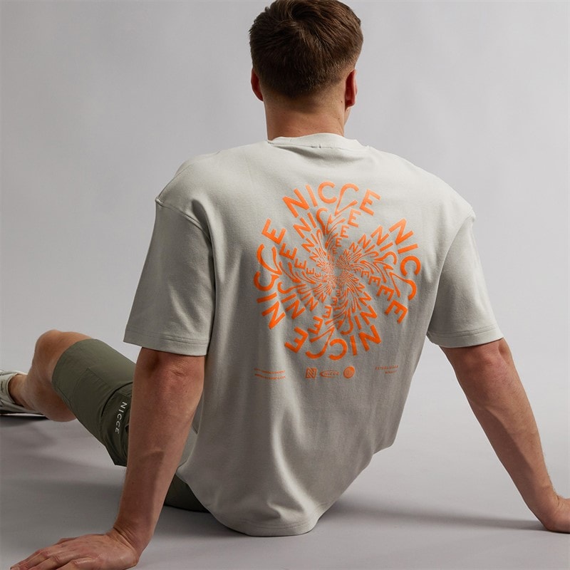 NICCE Mens Kimeno Oversized T-Shirt Chalk Grey