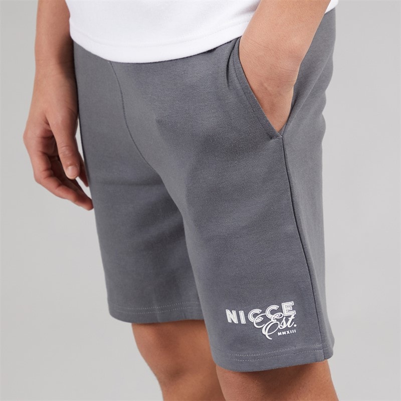 NICCE Junior Boys Sagit T-Shirt and Shorts Set White/Future Grey - Image 5