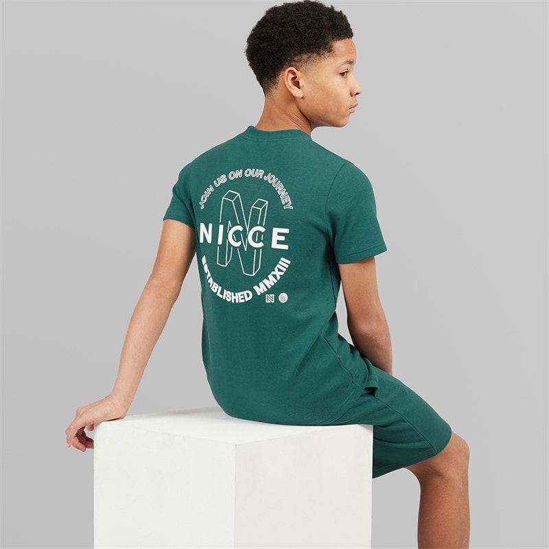 NICCE Junior Boys Teamit T-Shirt and Shorts Set Classic Teal - Image 1