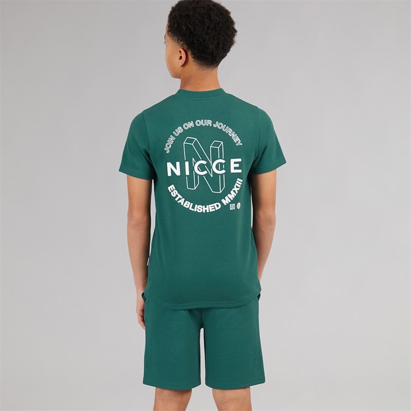 NICCE Junior Boys Teamit T-Shirt and Shorts Set Classic Teal - Image 2