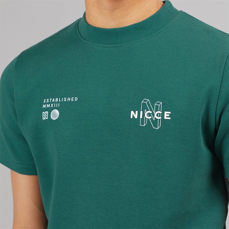 NICCE Junior Boys Teamit T-Shirt and Shorts Set Classic Teal - Image 3