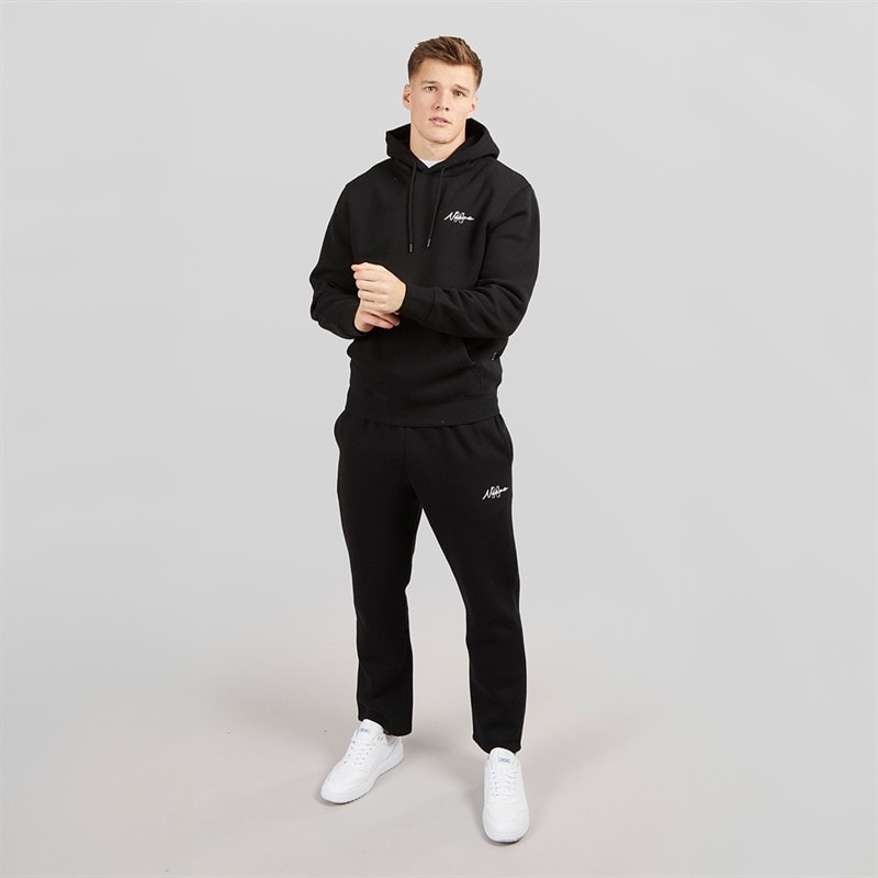 NICCE Mens Cozwei Hoodie And Open Hem Joggers Tracksuit Black - Image 4