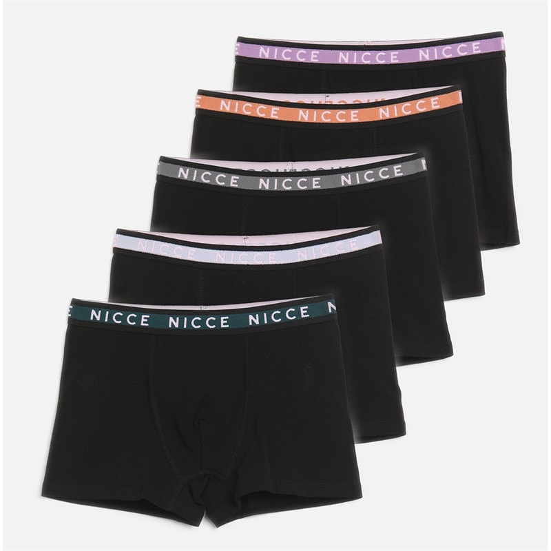 NICCE Boys Caddo Five Pack Boxer Shorts Black - Image 1