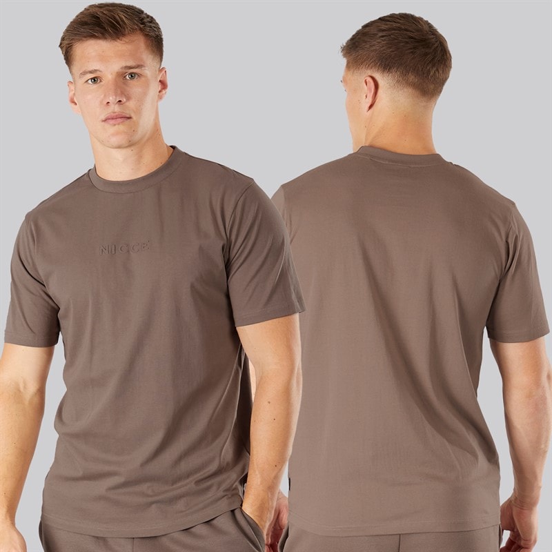 NICCE Mens Dinall Three Pack Hoodie T-Shirt And Joggers Set Mink - Image 2