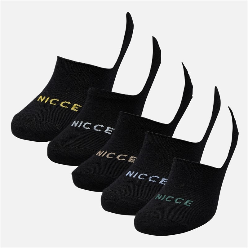NICCE Mens Pacjo Five Pack Invisible Socks Black - Image 2