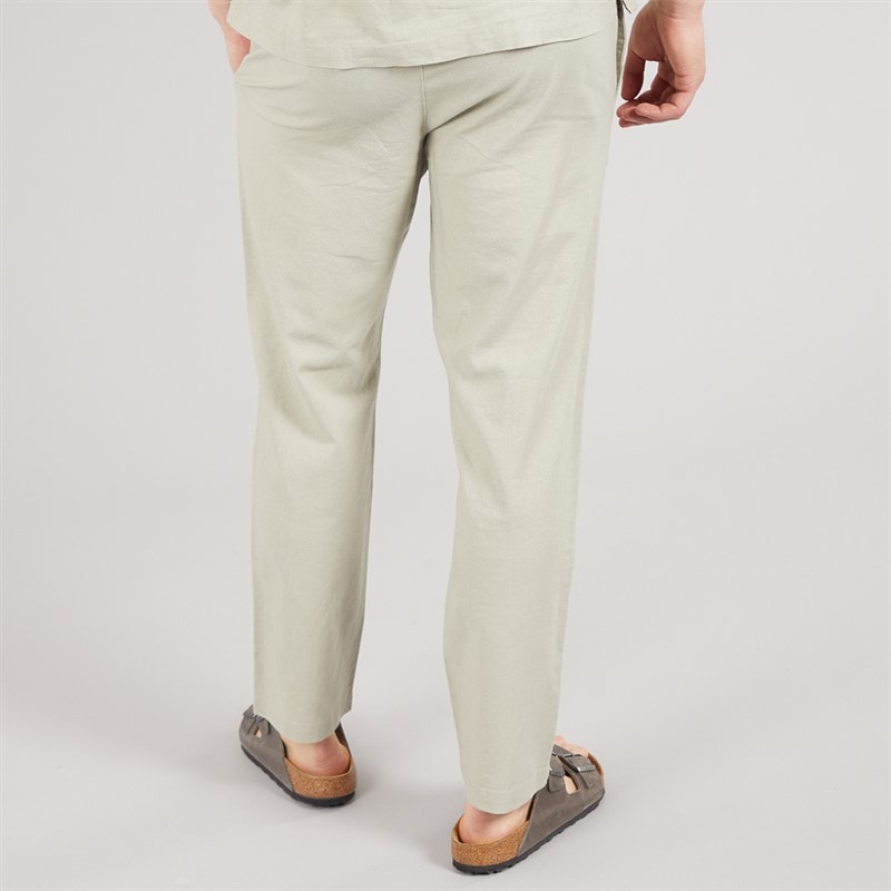 NICCE Mens Linee Linen Elasticated Waist Pants Grey Stone - Image 2