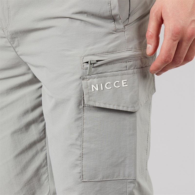 NICCE Mens Humva Cargo Shorts Circular Grey - Image 3