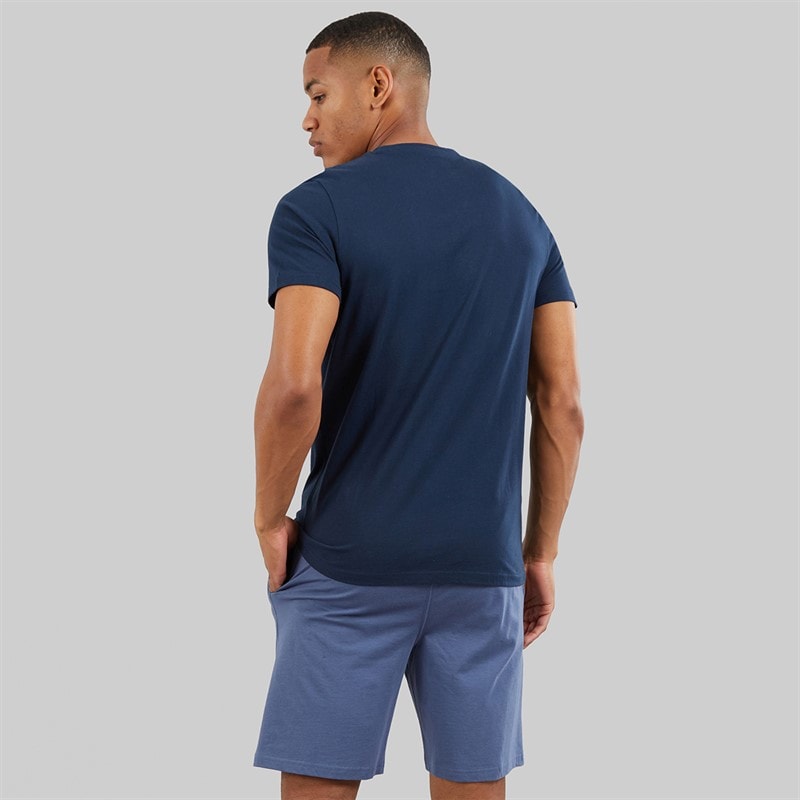NICCE Mens Bexhill Jersey Lounge Shorts And T-Shirt Set Indigo - Image 2