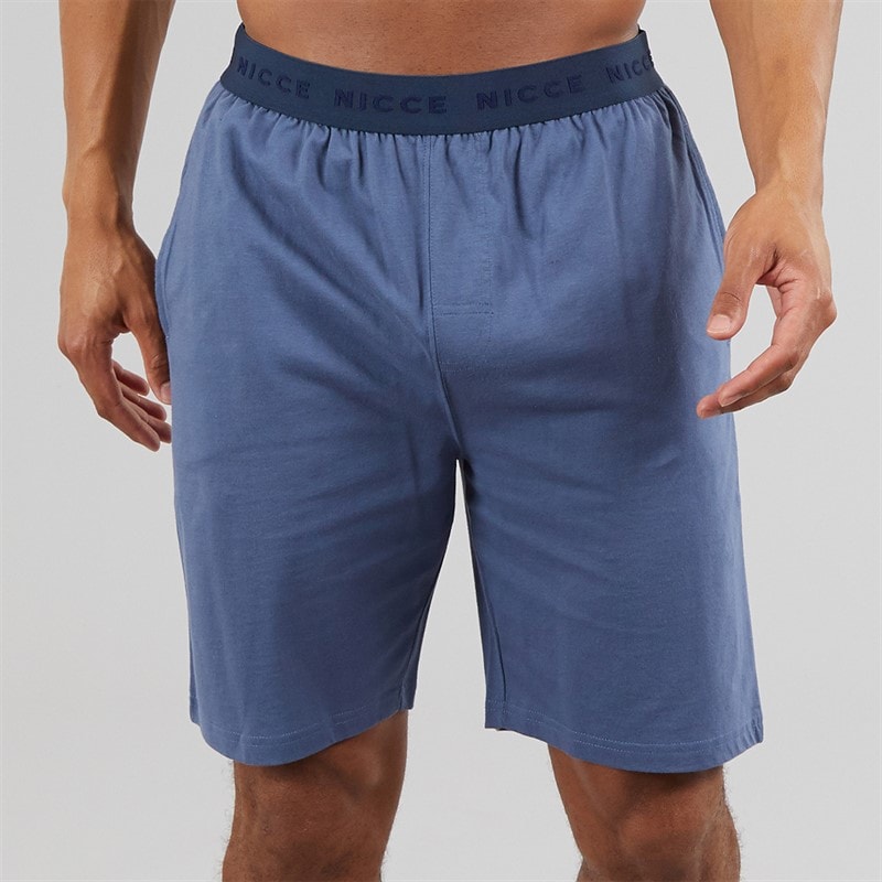 NICCE Mens Bexhill Jersey Lounge Shorts And T-Shirt Set Indigo - Image 3