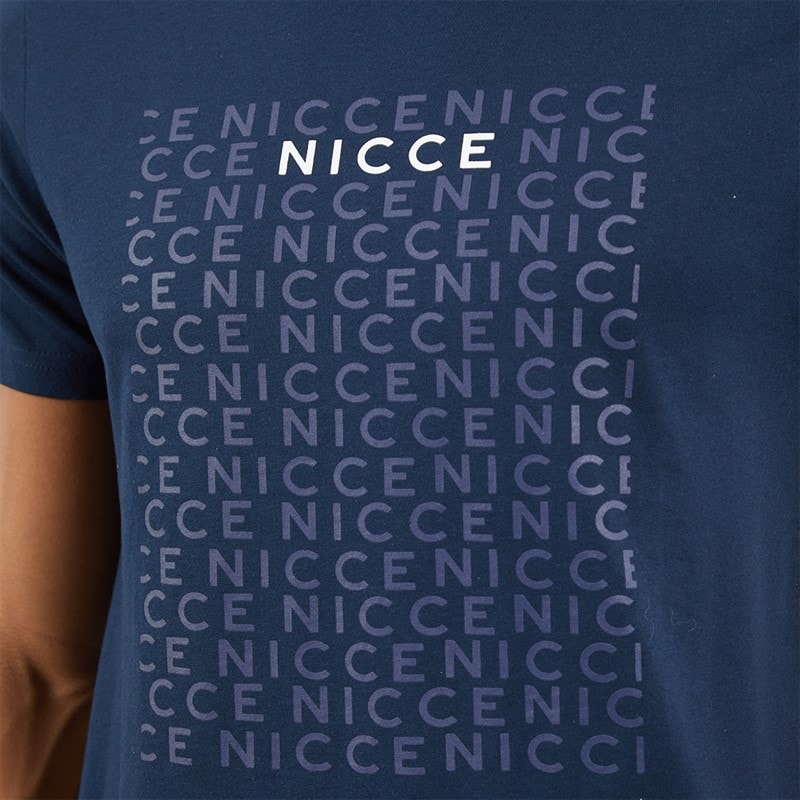 NICCE Mens Bexhill Jersey Lounge Shorts And T-Shirt Set Indigo - Image 5