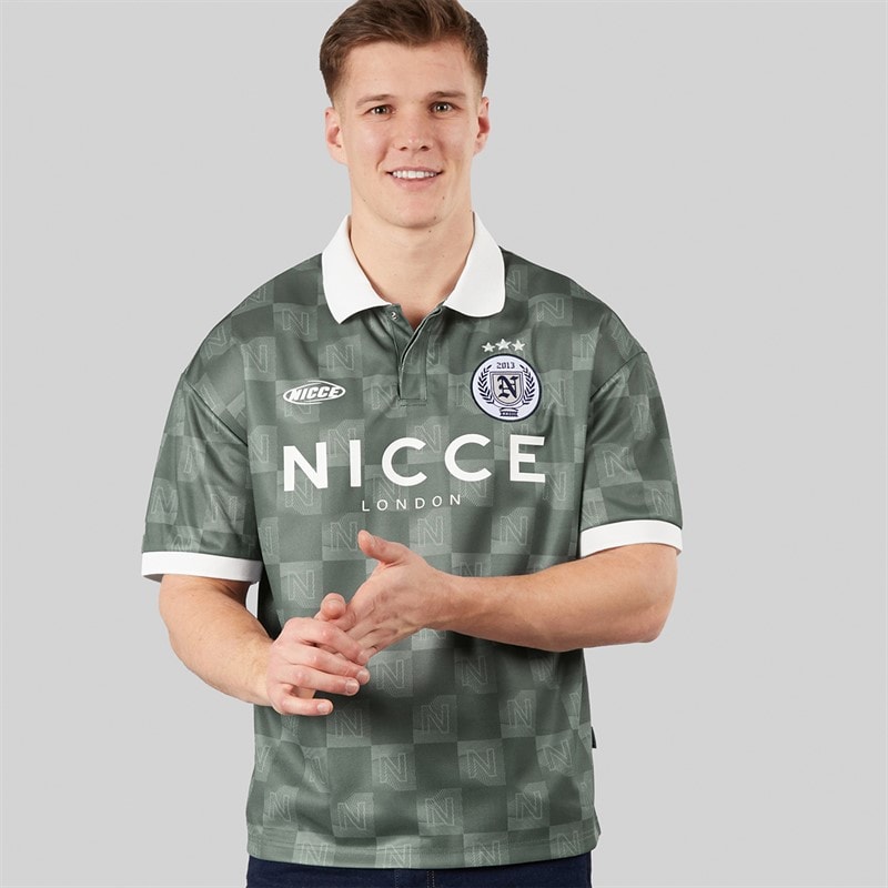 NICCE Mens Stadium Oversized Polo Shirt Shadow - Image 1