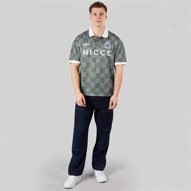 NICCE Mens Stadium Oversized Polo Shirt Shadow - Image 4