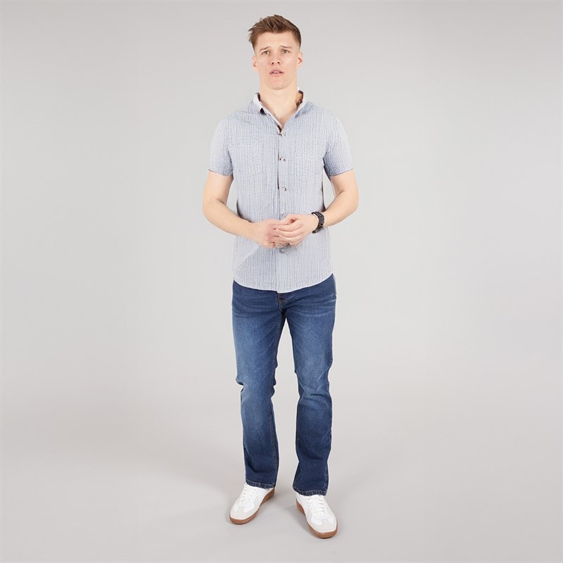 NICCE Mens Atkinson Linen Long Sleeve Shirt White - Image 3