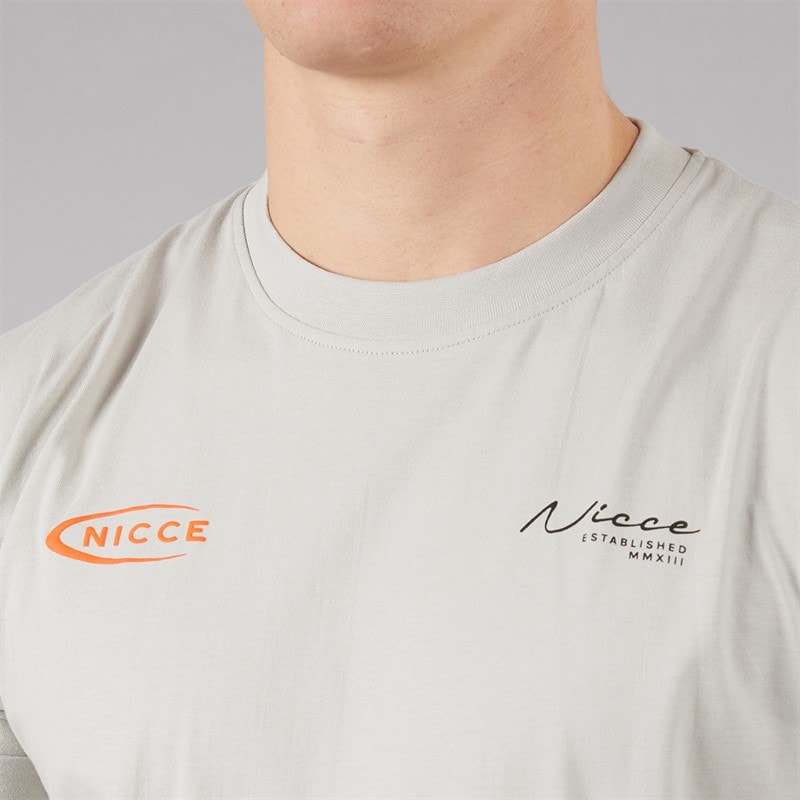 NICCE Mens Bochlo T-Shirt Chalk Grey - Image 4