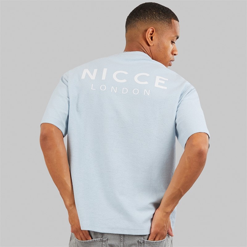 NICCE Mens Flavur Oversized T-Shirt Blue Aura