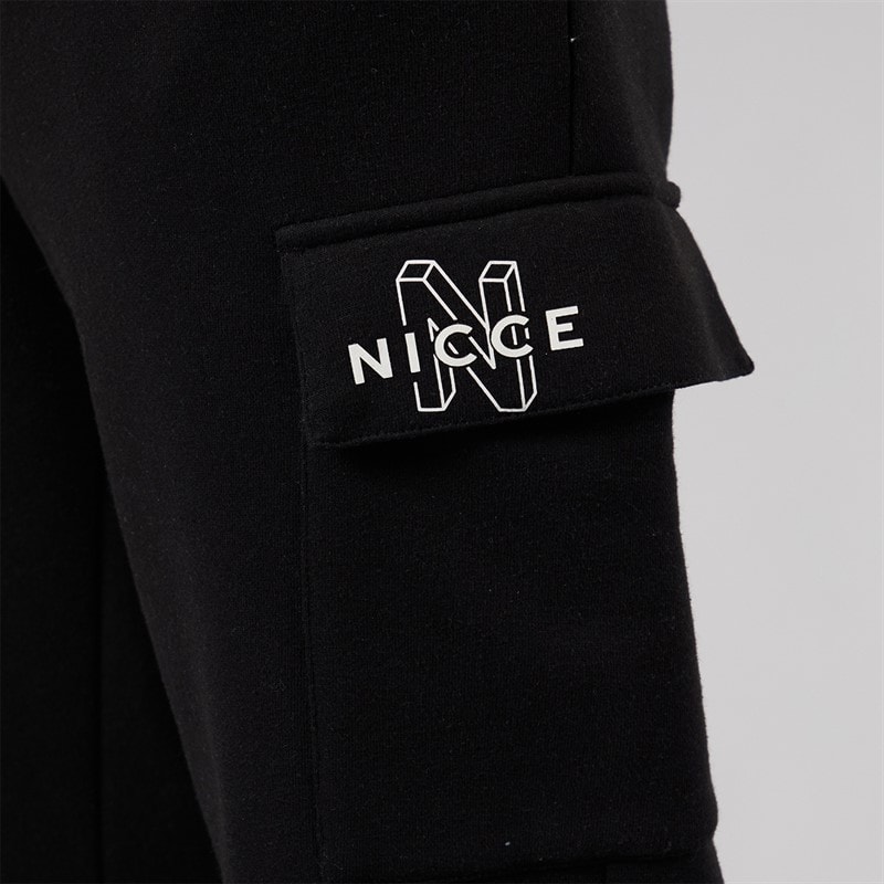 NICCE Mens Kistra Cargo Open Hem Joggers Black - Image 3