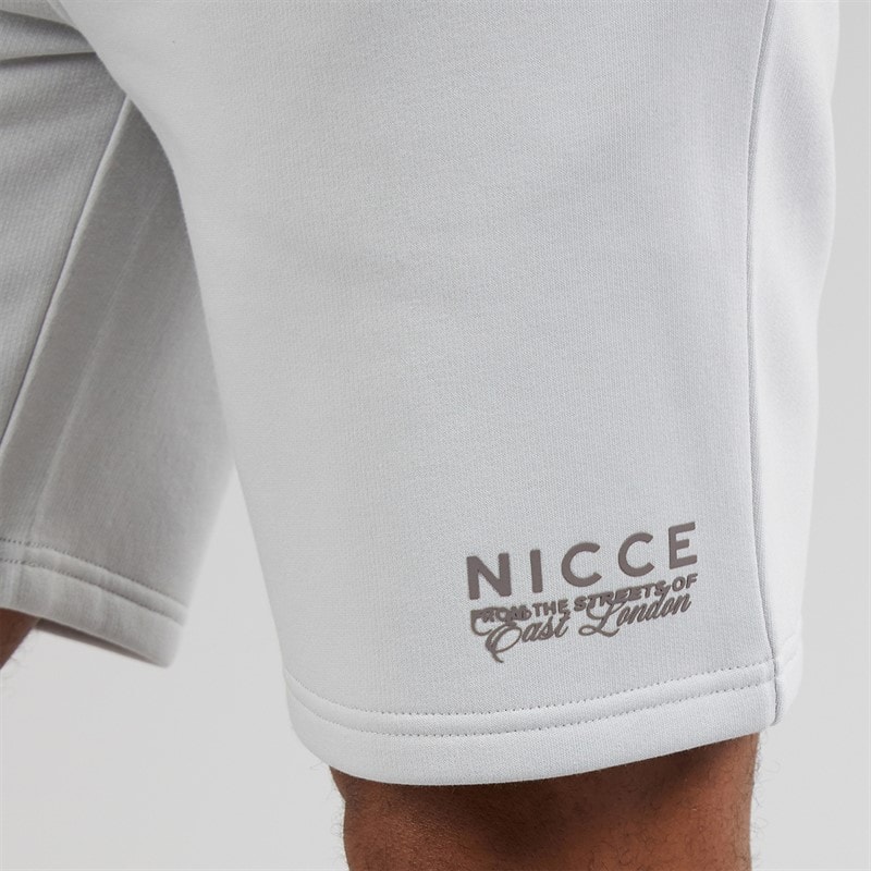 NICCE Mens Limon Oversized Resort T-Shirt And Jog Shorts Set Chalk Grey - Image 5