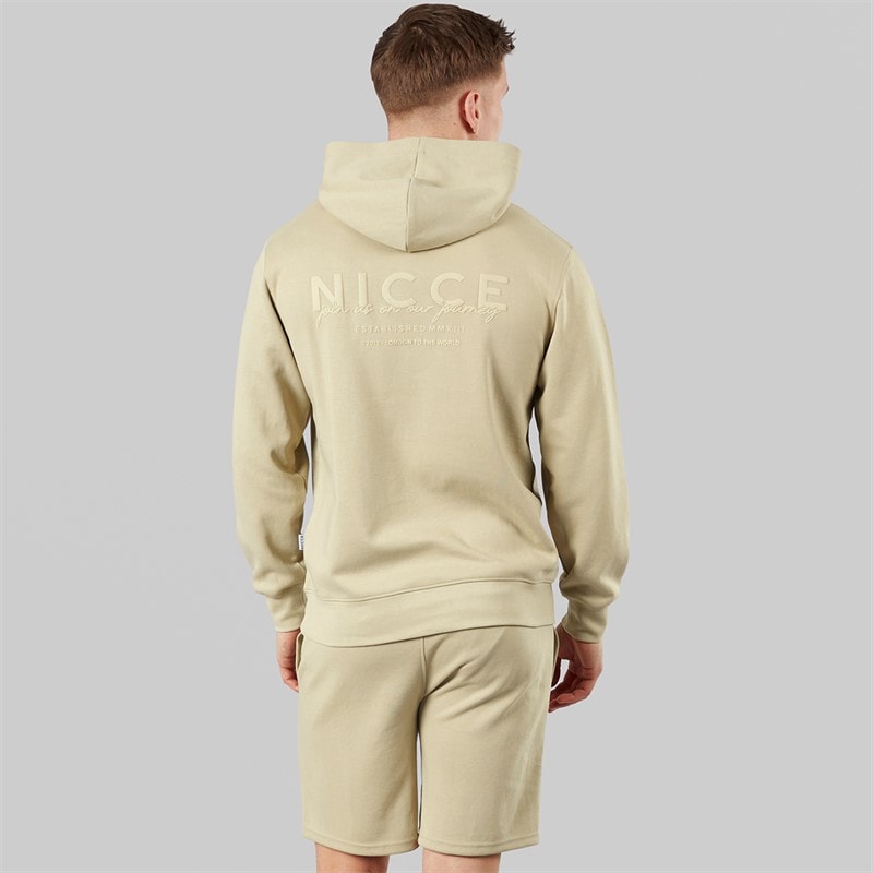 NICCE Mens Ernero Hoodie And Jog Shorts Set Grey Stone - Image 2
