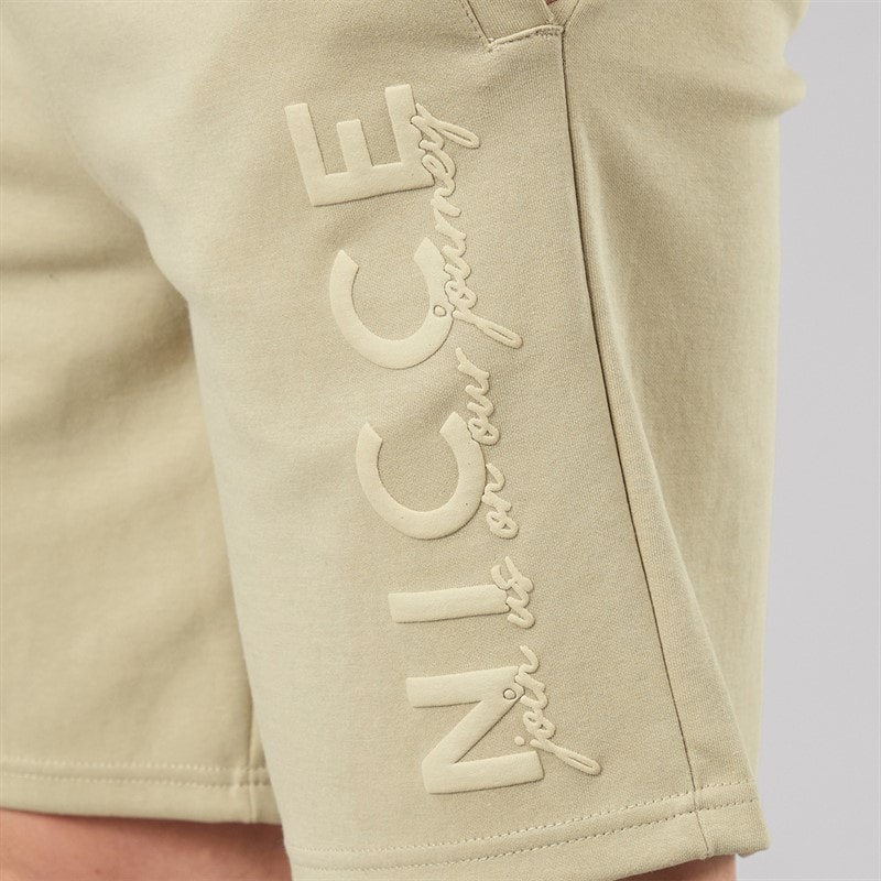 NICCE Mens Ernero Hoodie And Jog Shorts Set Grey Stone - Image 3