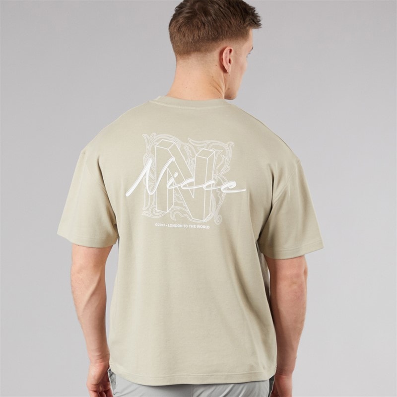 NICCE Mens Alotte Oversized T-Shirt Grey Stone - Image 3
