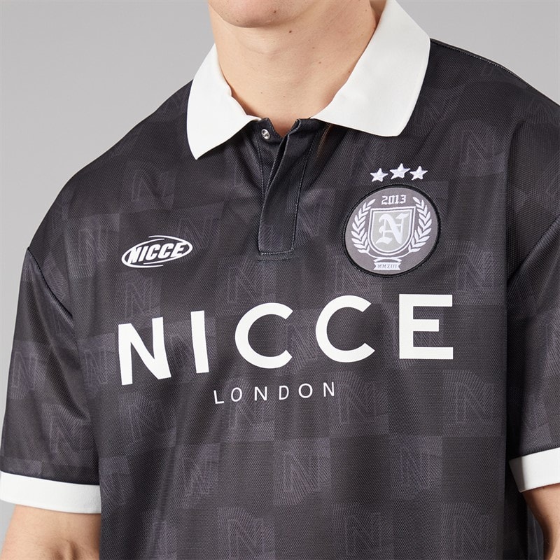 NICCE Mens Stadium Oversized Polo Shirt Black - Image 3