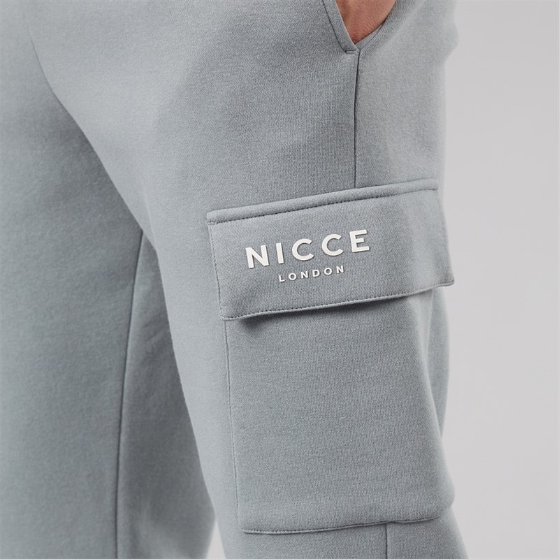 NICCE Mens Londres Cargo Open Hem Tracksuit Circular Grey - Image 5