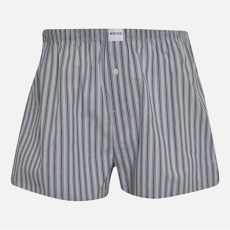 NICCE Mens Apont Three Pack Woven Boxer Shorts Navy Stripe/Blue Aura/Navy Check - Image 3