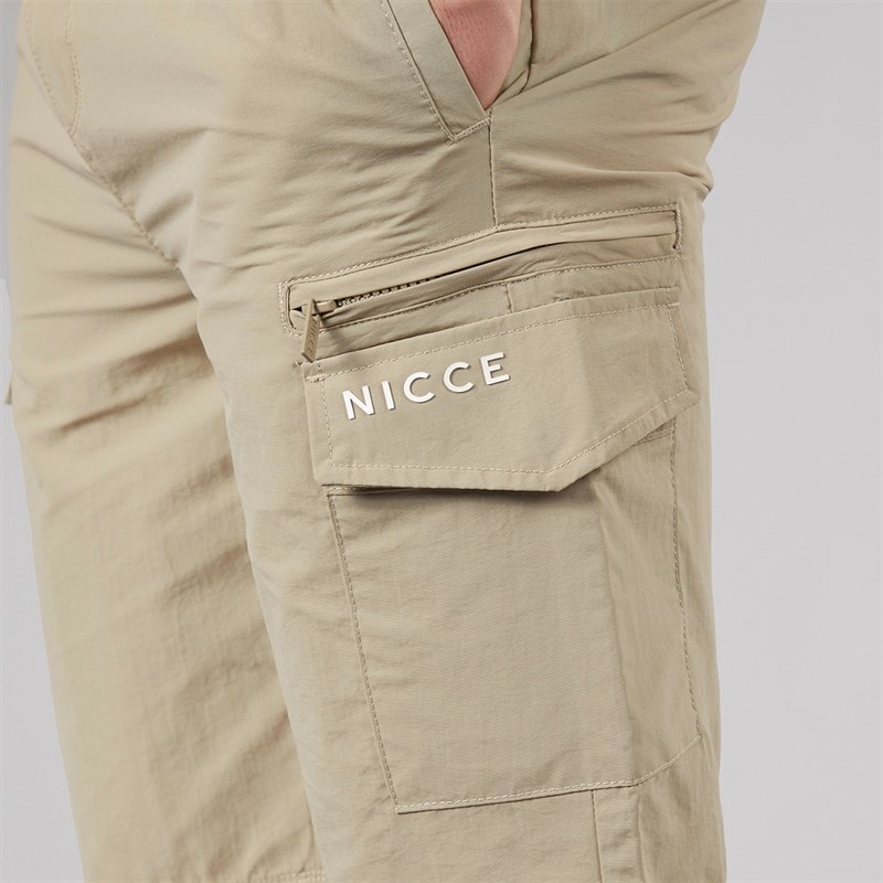 NICCE Mens Humva Cargo Shorts Grey Stone - Image 3