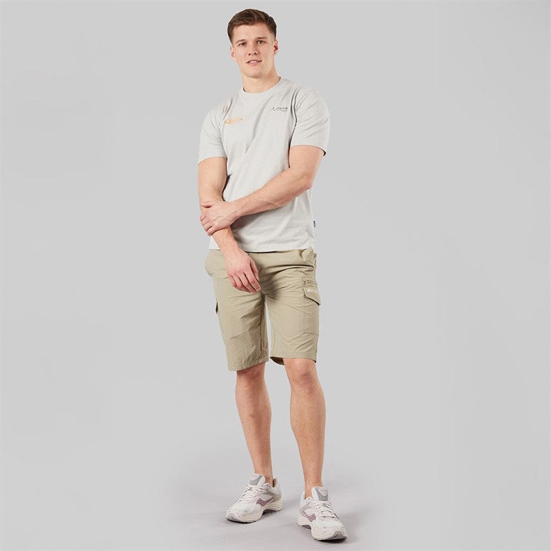 NICCE Mens Humva Cargo Shorts Grey Stone - Image 4
