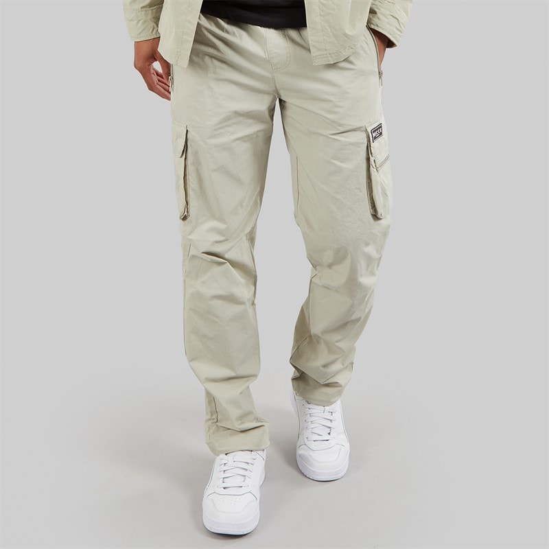 NICCE Mens Baggi Loose Fit Cargo Pants Grey Stone