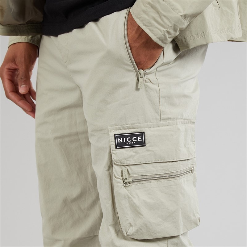 NICCE Mens Baggi Loose Fit Cargo Pants Grey Stone - Image 3