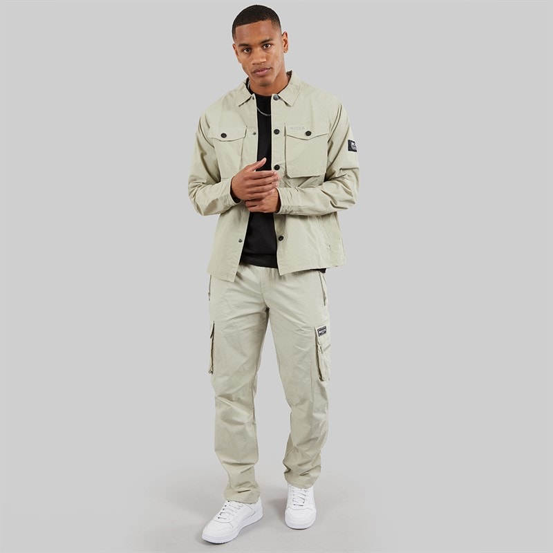 NICCE Mens Baggi Loose Fit Cargo Pants Grey Stone - Image 4