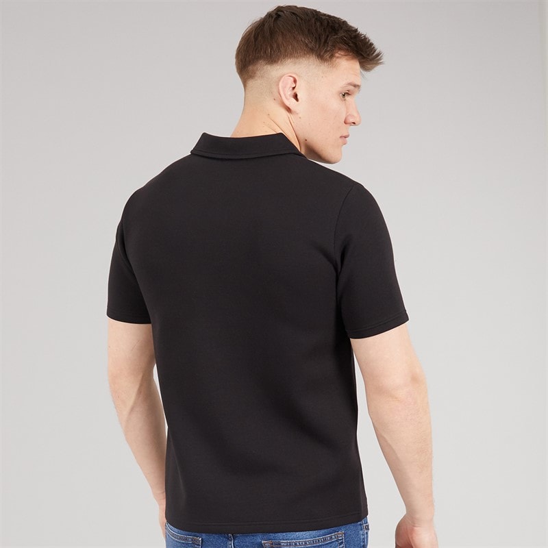 NICCE Mens Luxe Quarter Zip Polo Shirt Black - Image 2